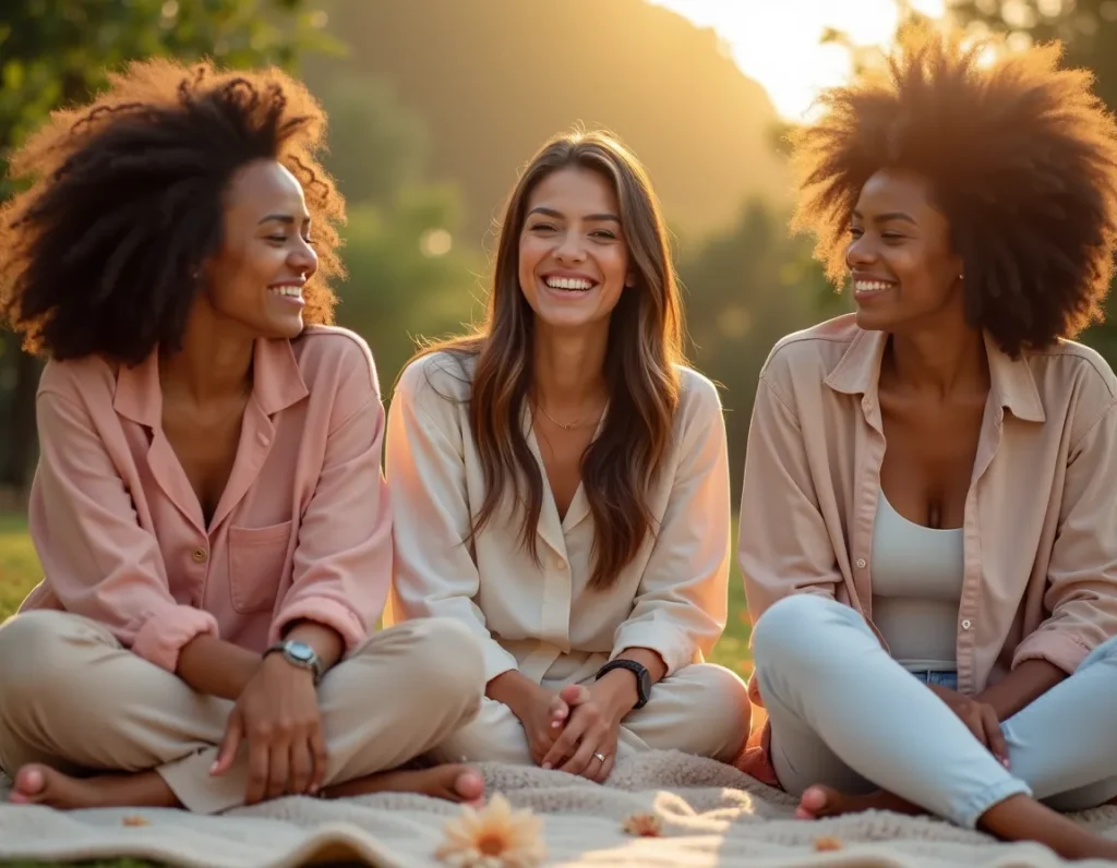 Pequeño grupo de mujeres inmigrantes compartiendo ideas en una actividad del club